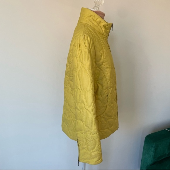 Flair Abstract Embossed Quilted Cotton Lagenlook Stand Collar Zip Front Jacket S - Picture 3 of 10